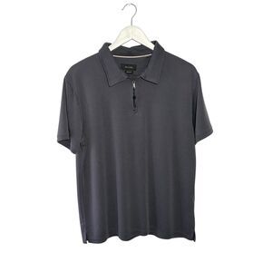 Porter & Ash charcoal grey 1/4 zip polo shirt - XL